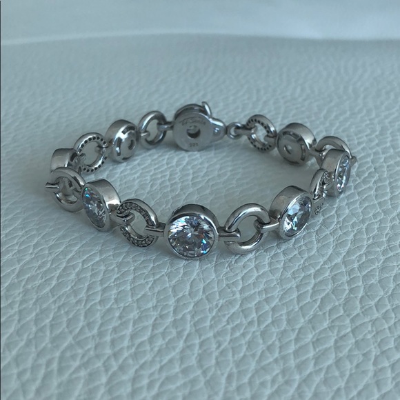 Sterling Silver Bracelet with Cubic Zirconium - Picture 2 of 2